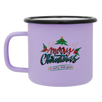 Merry Christmas green, Κούπα Μεταλλική εμαγιέ ΜΑΤ Light Pastel Purple 360ml