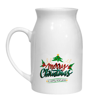 Merry Christmas green, Milk Jug (450ml) (1pcs)