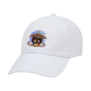 Nativity Jesus, Καπέλο Baseball Λευκό (5-φύλλο, unisex)