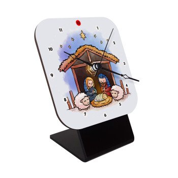 Nativity Jesus, Quartz Wooden table clock with hands (10cm)