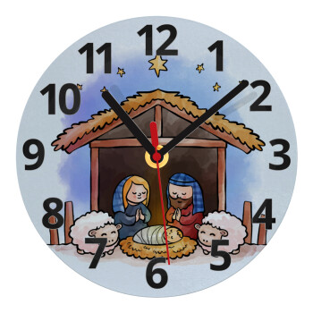 Η γέννηση του Ιησού, Ρολόι τοίχου γυάλινο (20cm)