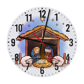 Nativity Jesus, Ρολόι τοίχου ξύλινο (30cm)