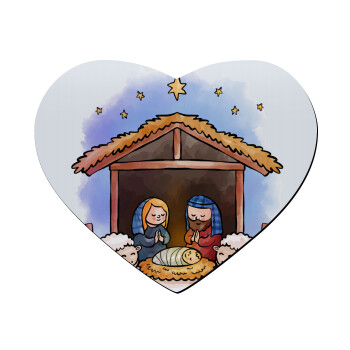 Nativity Jesus, Mousepad heart 23x20cm