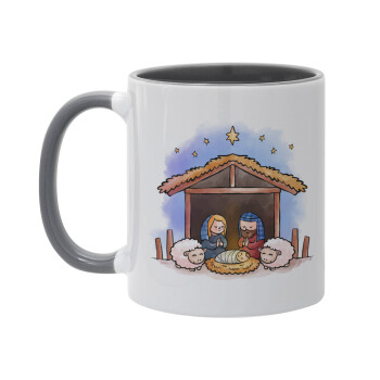Nativity Jesus, Mug colored grey, ceramic, 330ml