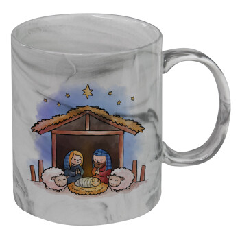 Nativity Jesus, Mug ceramic marble style, 330ml