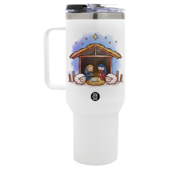 Nativity Jesus, Mega Stainless steel Tumbler with lid, double wall 1,2L