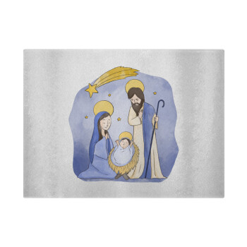 Η γέννηση του Ιησού watercolor, Επιφάνεια κοπής γυάλινη (38x28cm)