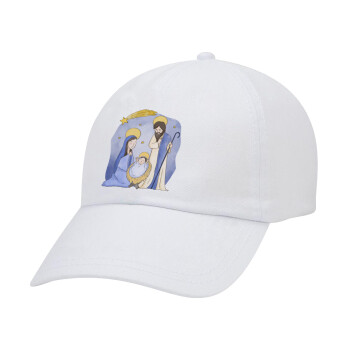 Η γέννηση του Ιησού watercolor, Καπέλο Baseball Λευκό (5-φύλλο, unisex)