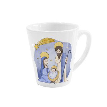 Η γέννηση του Ιησού watercolor, Κούπα κωνική Latte Λευκή, κεραμική, 300ml
