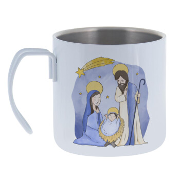 Nativity Jesus watercolor, Mug Stainless steel double wall 400ml