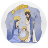 Η γέννηση του Ιησού watercolor, Mousepad Στρογγυλό 20cm