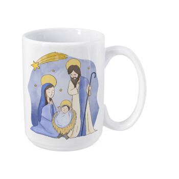 Η γέννηση του Ιησού watercolor, Κούπα Mega, κεραμική, 450ml