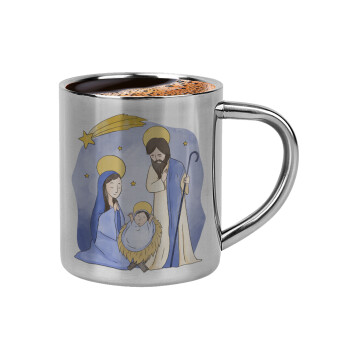 Nativity Jesus watercolor, Κουπάκι μεταλλικό διπλού τοιχώματος για espresso (220ml)