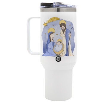 Nativity Jesus watercolor, Mega Stainless steel Tumbler with lid, double wall 1,2L