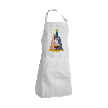 Nativity Jesus Joseph and Mary, Adult Chef Apron (with sliders and 2 pockets)