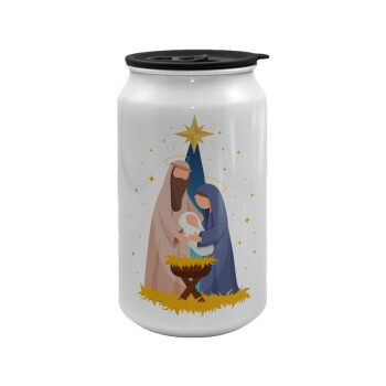 Η γέννηση του Ιησού Joseph and Mary, Κούπα ταξιδιού μεταλλική με καπάκι (tin-can) 500ml
