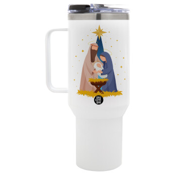 Nativity Jesus Joseph and Mary, Mega Stainless steel Tumbler with lid, double wall 1,2L