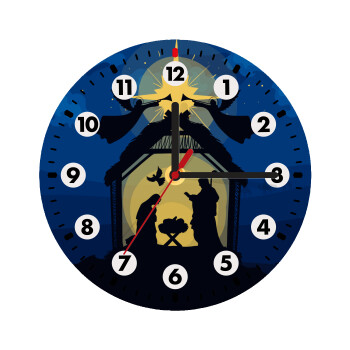 Η γέννηση του Ιησού φάτνη, Ρολόι τοίχου ξύλινο (20cm)