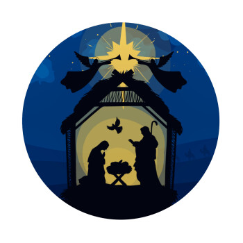 Nativity Jesus manger, Mousepad Round 20cm