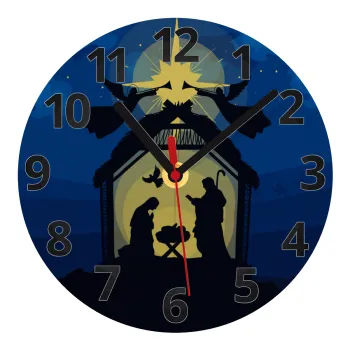 Nativity Jesus manger, Ρολόι τοίχου γυάλινο (20cm)
