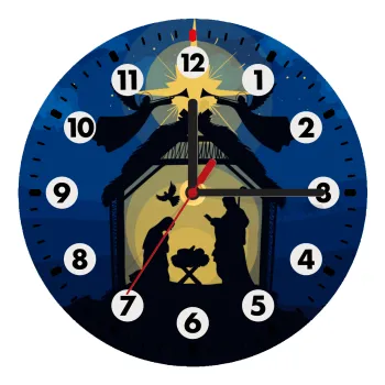 Η γέννηση του Ιησού φάτνη, Ρολόι τοίχου ξύλινο (20cm)