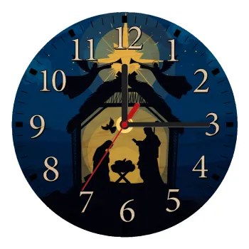 Η γέννηση του Ιησού φάτνη, Ρολόι τοίχου ξύλινο plywood (20cm)