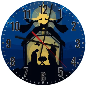 Η γέννηση του Ιησού φάτνη, Ρολόι τοίχου ξύλινο (30cm)