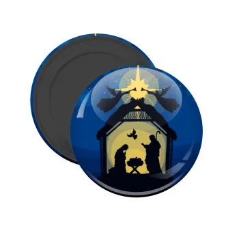 Η γέννηση του Ιησού φάτνη, Μαγνητάκι ψυγείου στρογγυλό διάστασης 5cm