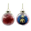 Transparent Christmas tree ball ornament with red filling 8cm