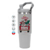 ΓΚΡΙ χρώματος Θερμός Ανοξείδωτο 890ml (30oz) με χερούλι
