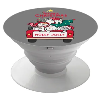 Merry Christmas cats in car, Phone Holders Stand  White Hand-held Mobile Phone Holder