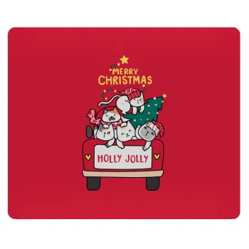 Merry Christmas cats in car, Mousepad rect 23x19cm