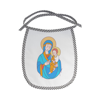 Mary, mother of Jesus, Σαλιάρα μωρού αλέκιαστη με κορδόνι Μαύρη