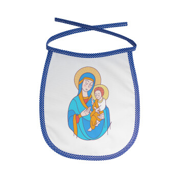 Mary, mother of Jesus, Σαλιάρα μωρού αλέκιαστη με κορδόνι Μπλε