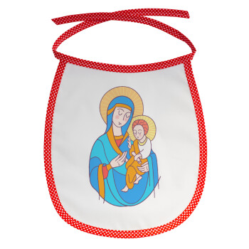 Mary, mother of Jesus, Σαλιάρα μωρού αλέκιαστη με κορδόνι Κόκκινη