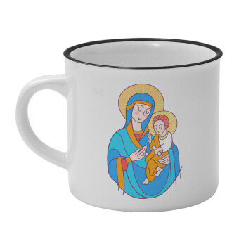 Mary, mother of Jesus, Κούπα κεραμική vintage Λευκή/Μαύρη 230ml