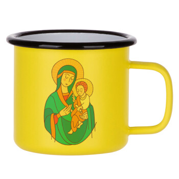 Mary, mother of Jesus, Κούπα Μεταλλική εμαγιέ ΜΑΤ Κίτρινη 360ml