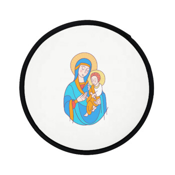Mary, mother of Jesus, Βεντάλια υφασμάτινη αναδιπλούμενη με θήκη (20cm)