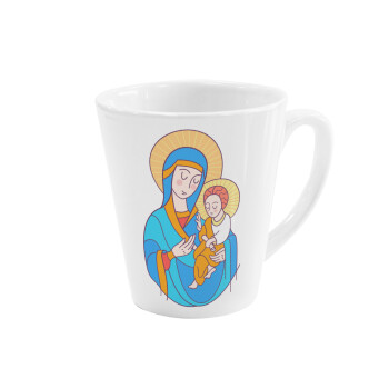 Mary, mother of Jesus, Κούπα κωνική Latte Λευκή, κεραμική, 300ml