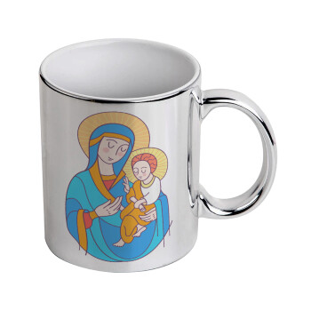 Mary, mother of Jesus, Κούπα κεραμική, ασημένια καθρέπτης, 330ml