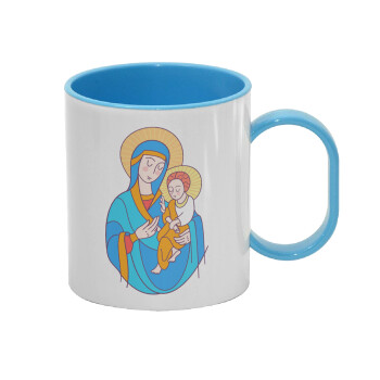 Mary, mother of Jesus, Κούπα (πλαστική) (BPA-FREE) Polymer Μπλε για παιδιά, 330ml
