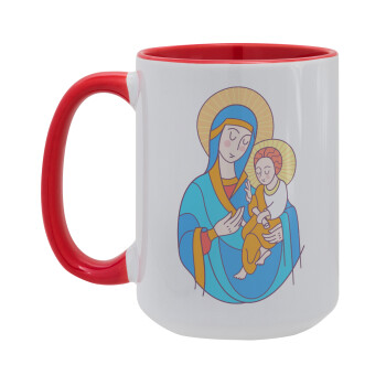 Mary, mother of Jesus, Κούπα Mega 15oz, κεραμική Κόκκινη, 450ml