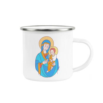 Mary, mother of Jesus, Κούπα Μεταλλική εμαγιέ λευκη 360ml