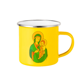 Mary, mother of Jesus, Κούπα Μεταλλική εμαγιέ Κίτρινη 360ml