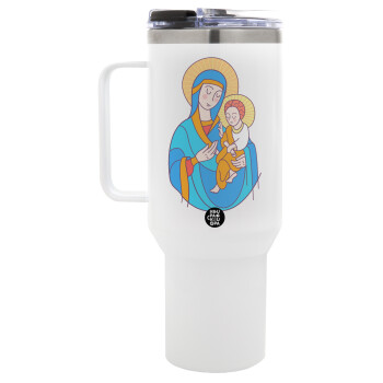 Mary, mother of Jesus, Mega Stainless steel Tumbler with lid, double wall 1,2L