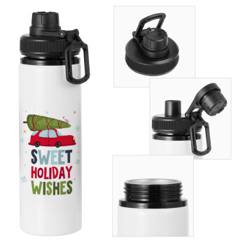 Sweet holiday wishes, Metal water bottle with safety cap, aluminum 850ml