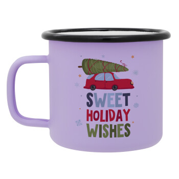 Sweet holiday wishes, Κούπα Μεταλλική εμαγιέ ΜΑΤ Light Pastel Purple 360ml