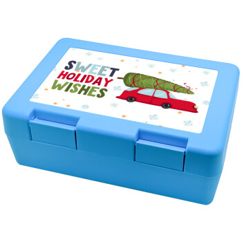Sweet holiday wishes, Children's cookie container LIGHT BLUE 185x128x65mm (BPA free plastic)