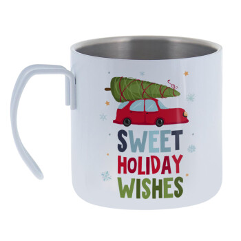 Sweet holiday wishes, Mug Stainless steel double wall 400ml