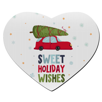 Sweet holiday wishes, Mousepad καρδιά 23x20cm